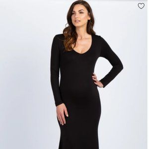 NWT PinkBlush Black Long Sleeve Photoshoot Maternity Gown/Dress